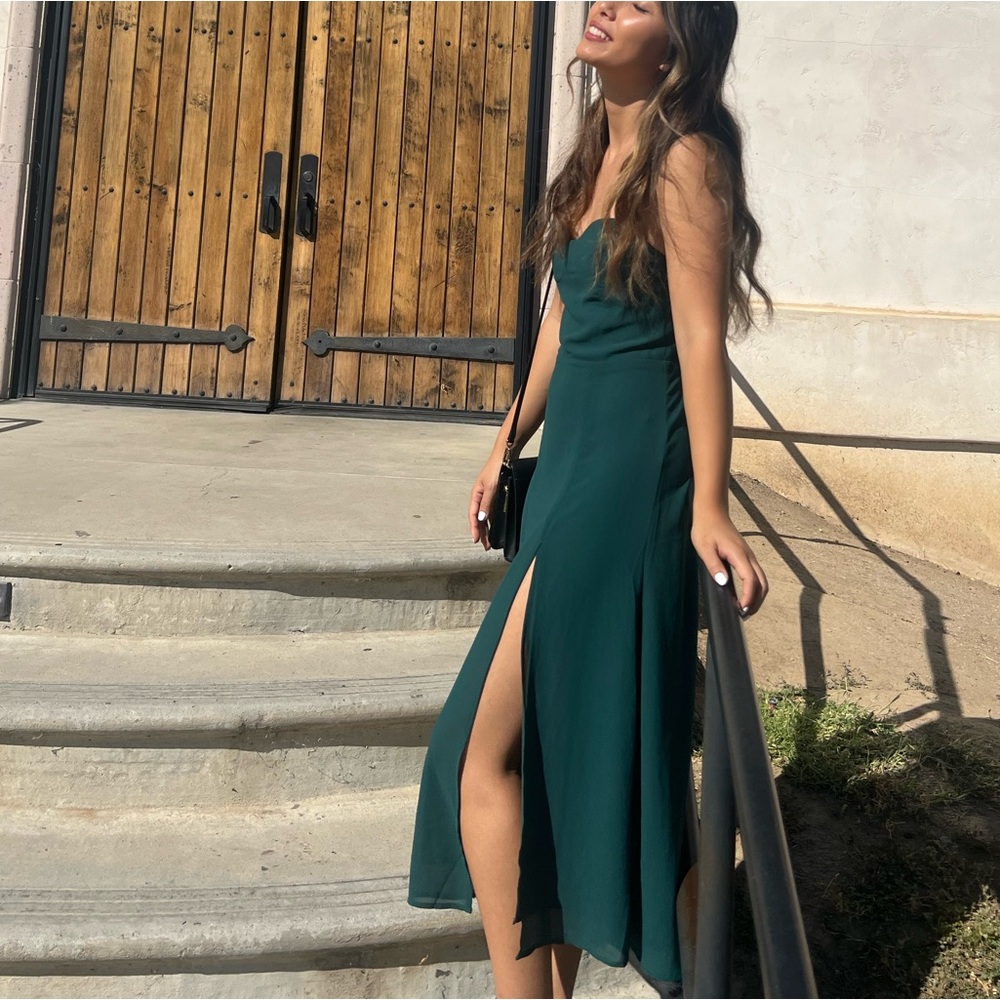 Aqua Elegant Green Midi Dress